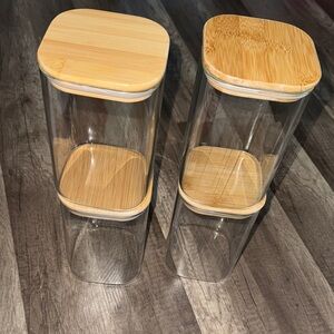 Bamboo Lid Glass Storage Jars